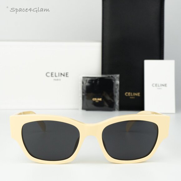 BRAND NEW Celine CL40197U 39A Shiny Light Brown Smoke Geometric Sunglasses - Picture 3 of 11